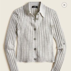 J.Crew Collared Button-up Merino Wool Sweater